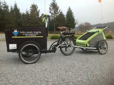 Cargobike el ladcykel med cykeltrailer